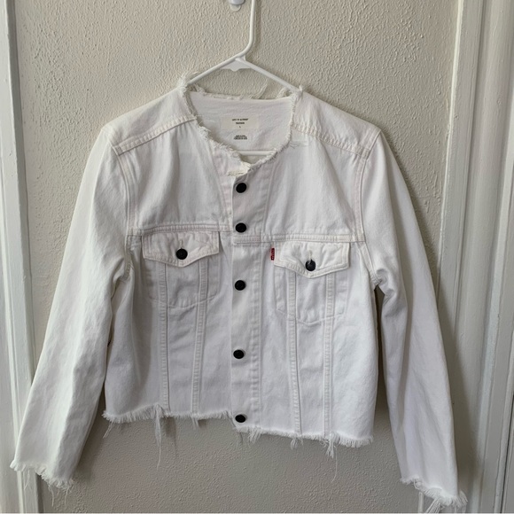 Levis white altared trucker jean jacket L - Picture 4 of 4